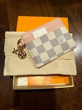 NEW Checkered Card Holder with Charms